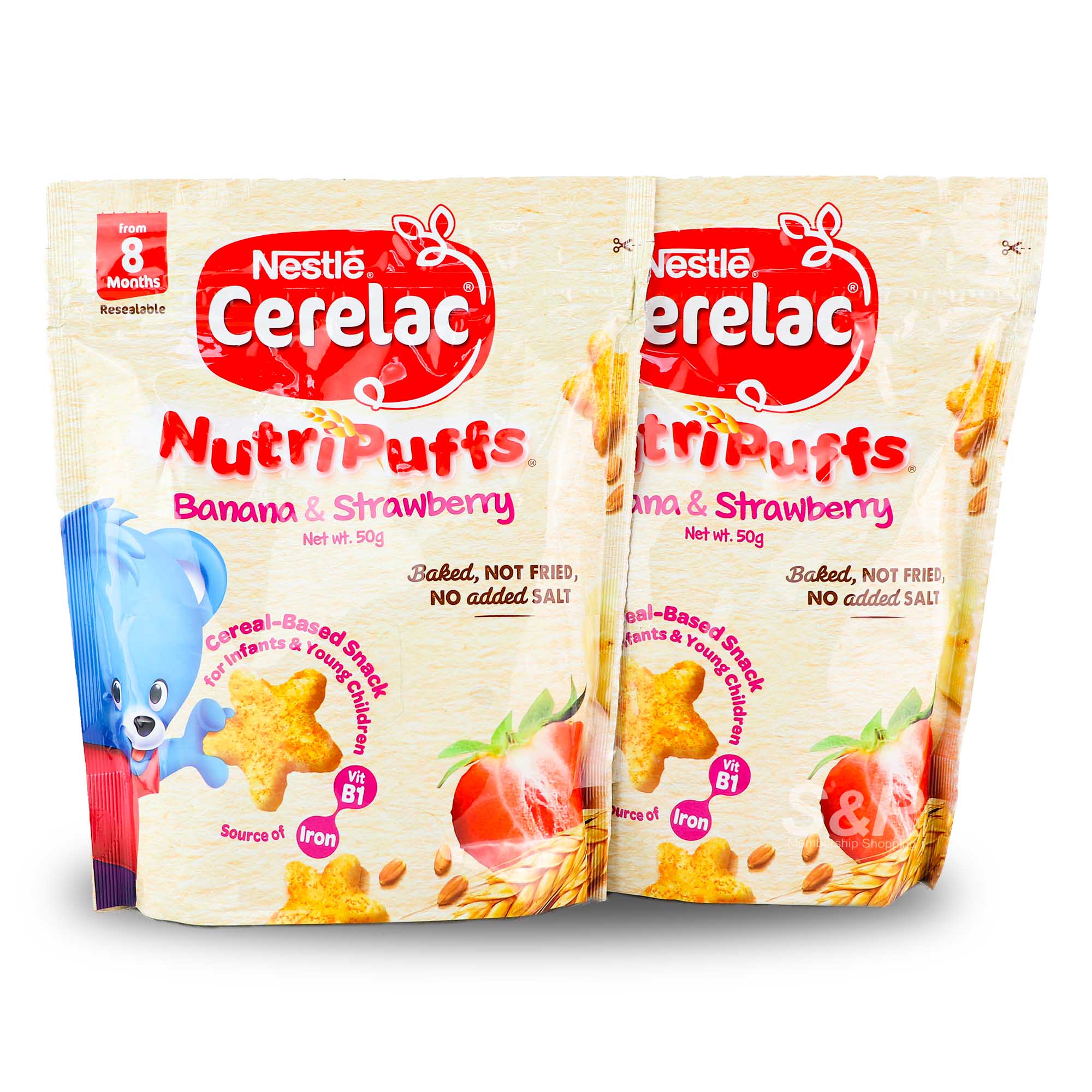 Cerelac Nutri Puffs Banana & Strawberry 2pcs x 50g